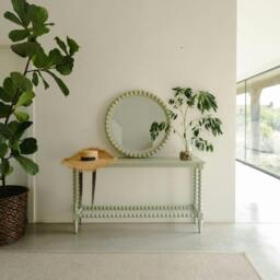 Rackhams Cromwell Large Console table with Bobbin Design - Pale Olive, Green - thumbnail 4