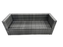 Rackhams Outdoor Rattan Garden Furniture Lounge Sofa Set With Square Coffee Table - thumbnail 5