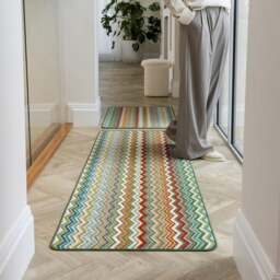 Rackhams Candy Multi Green ZigZag Mat - 67X100 cm - thumbnail 6