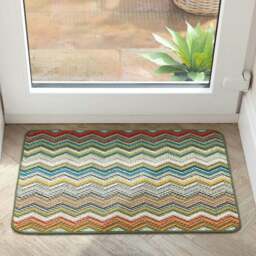Rackhams Candy Multi Green ZigZag Mat - 67X100 cm - thumbnail 4