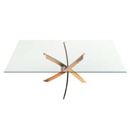 Rackhams Rectangular dining table in tempered glass and pink steel 1169 - 150 x 95 x 75 - thumbnail 6