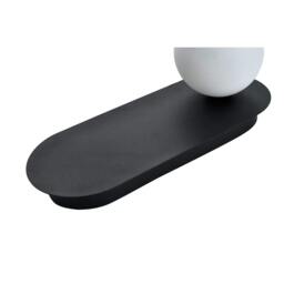 Rackhams Matte Sand Black LED Wall Light with Opal White Spherical Glass Shade - thumbnail 4