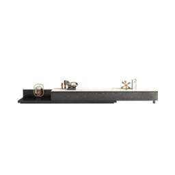 Rackhams Gibs Extendable TV Stand, Sintered Stone And Black Wood - Only TV Stand - White - thumbnail 3