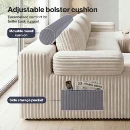 Rackhams Modular Sectional Sofa Convertible U Shaped Sofa Corner Living Room - thumbnail 4