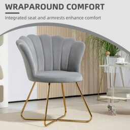 Rackhams Accent Chair, Velvet Armchair with Lotus Backrest - Green - thumbnail 5