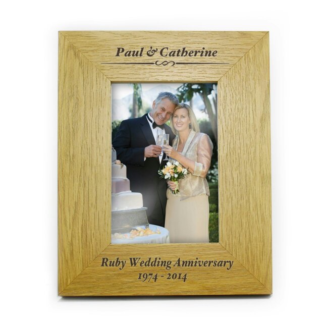 Rackhams Personalised 6x4 Portrait Wooden Photo Frame - image 1