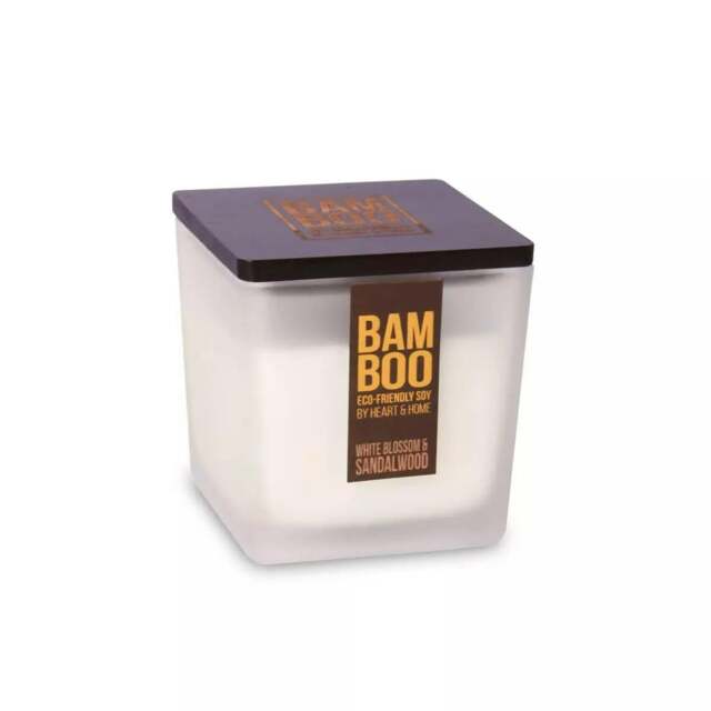 Rackhams White Blossom & Sandalwood - Bamboo Large Jar Candle - image 1
