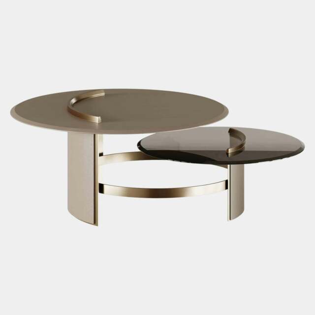 Rackhams Norman Centre Table with Aged Smoked Glass Top - image 1