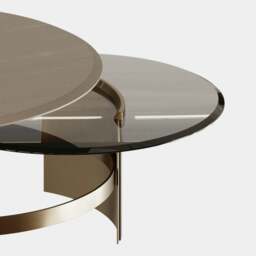 Rackhams Norman Centre Table with Aged Smoked Glass Top - thumbnail 3