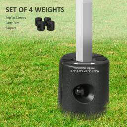 Rackhams Gazebo Weights Set of 4 for Pop up Canopy, 48KG - Black - thumbnail 4