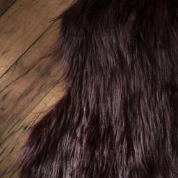 Rackhams Faux Fur Sheep Rug - Wine - Purple - thumbnail 2