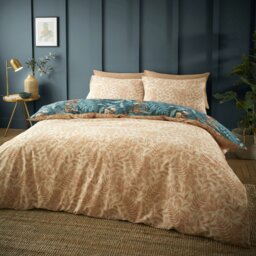Rackhams Tropic Tiger Leaf Reversible Duvet Cover Set - Green - Double - thumbnail 2