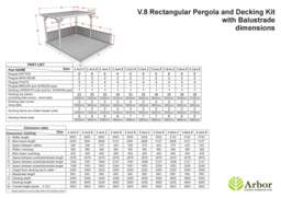 Rackhams Rectangular Pergola And Decking Kit With Balustrade V.8 - Rustic Brown - 3.6m x 4.2m - thumbnail 3