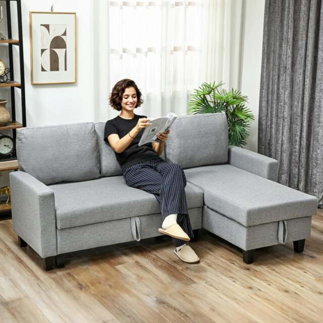 Rackhams Fold-Out Convertible Sofa Bed with Removable Covers, Charcoal Grey - Grey - image 1