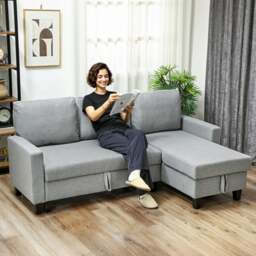 Rackhams Fold-Out Convertible Sofa Bed with Removable Covers, Charcoal Grey - Grey - thumbnail 1
