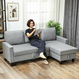 Rackhams Fold-Out Convertible Sofa Bed with Removable Covers, Charcoal Grey - Grey - thumbnail 1