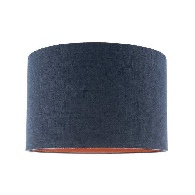 Rackhams Modern Midnight Blue Cotton Lamp Shade with Brushed Gold Inner Lining - image 1
