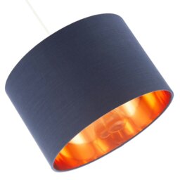 Rackhams Modern Midnight Blue Cotton Lamp Shade with Brushed Gold Inner Lining - thumbnail 5