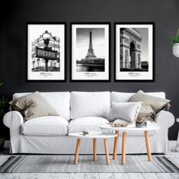 Rackhams Wall art of Paris - set of 3 framed wall art prints - A2 16.54 x 23.39 in / 42 x 59.4 cm - Satin Photo paper 280 gsm - Black Frame - thumbnail 2