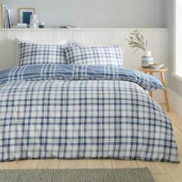Rackhams Kelso Check Blue Duvet Cover Set - Single - thumbnail 5
