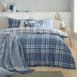 Rackhams Kelso Check Blue Duvet Cover Set - Single - thumbnail 3