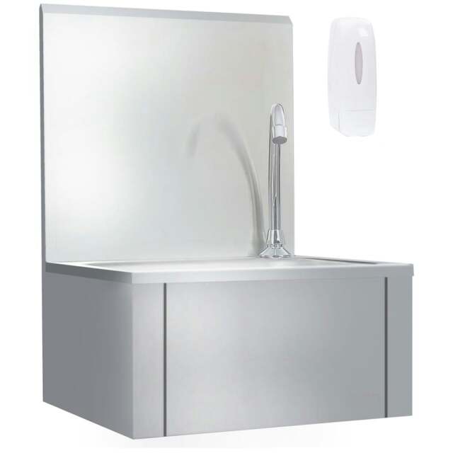 Rackhams Hand Wash Sink with Faucet and Soap Dispenser Stainless Steel