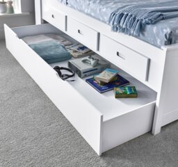 Rackhams Veera White Guest Bed Day Bed Trundle Bed - Single (No Trundle) With Memory Foam Mattress - thumbnail 6
