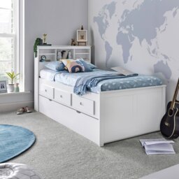 Rackhams Veera White Guest Bed Day Bed Trundle Bed - Single (No Trundle) With Memory Foam Mattress - thumbnail 3