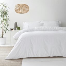 Rackhams Origami White Duvet Cover Set - White - Cotton - Single - thumbnail 1