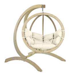 Rackhams Globo Single Hanging Egg Chair Set - Taupe - thumbnail 6