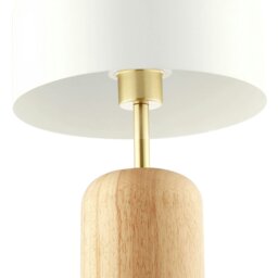 Rackhams Modern Designer Wooden Table Lamp with White Gloss Domed Metal Shade - thumbnail 5