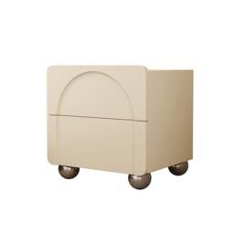 Rackhams Niomi Bedside Table, Cream - White - thumbnail 3