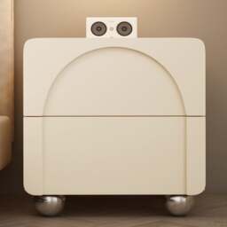 Rackhams Niomi Bedside Table, Cream - White - thumbnail 6