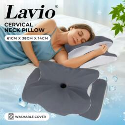 Rackhams Ergonomic Butterfly Neck Pillow for Side Back Stomach Sleepers Washable - thumbnail 2