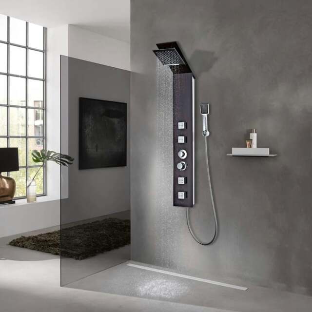 Rackhams Shower Panel System Glass Brown