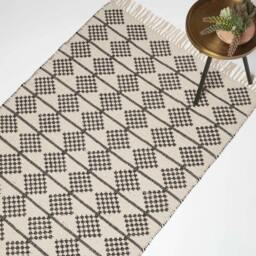 Rackhams Adana Handwoven Monochrome Cotton Textured Rug - 120 x 170 cm - thumbnail 1