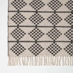 Rackhams Adana Handwoven Monochrome Cotton Textured Rug - 120 x 170 cm - thumbnail 3