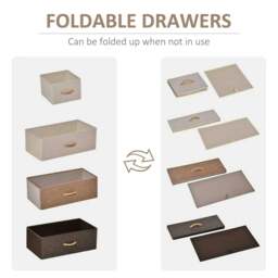 Rackhams 5-Drawer Dresser Tower 3-Tier Storage Organizer with Steel Frame Wooden Top for Bedroom Hallway Closets - thumbnail 4