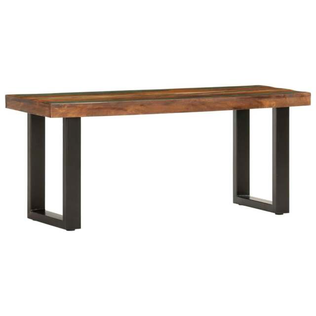 Rackhams Bench 110 cm Solid Reclaimed Wood and Steel