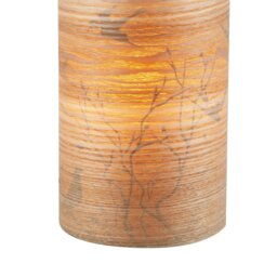 Rackhams Bamboo Wood Effect Table Lamp with Black Birds and Trees Inner Lining - thumbnail 4