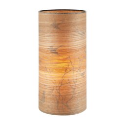 Rackhams Bamboo Wood Effect Table Lamp with Black Birds and Trees Inner Lining - thumbnail 1