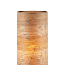 Rackhams Bamboo Wood Effect Table Lamp with Black Birds and Trees Inner Lining - thumbnail 2