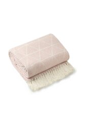 Rackhams Zahra Blush Pink Blanket/Throw - Blush Pink - 228x254cm - thumbnail 6