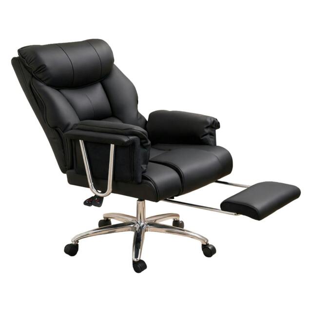 Rackhams Executive Office Chair Heavy Duty Wide Spring Cushion Recliner Footrest 150kg - image 1