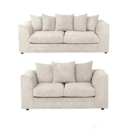 Rackhams Camden Jumbo Cord 3+2 Sofa Set - Cream