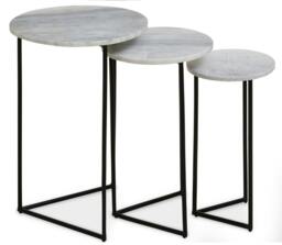 Rackhams Mandoli Nest Of 3 White Marble Side Tables