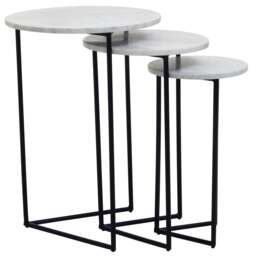 Rackhams Mandoli Nest Of 3 White Marble Side Tables - thumbnail 5