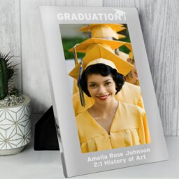Rackhams Personalised Graduation 5x7 Silver Photo Frame