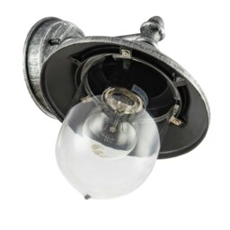 Rackhams Classic Style Outdoor Wall Lamp Lantern in Brushed Black Silver with Clear Shade - thumbnail 5