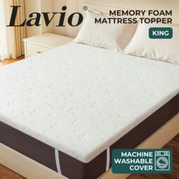 Rackhams King Mattress Topper Memory Foam 5cm Bamboo Charcoal Washable Non Slip - thumbnail 2